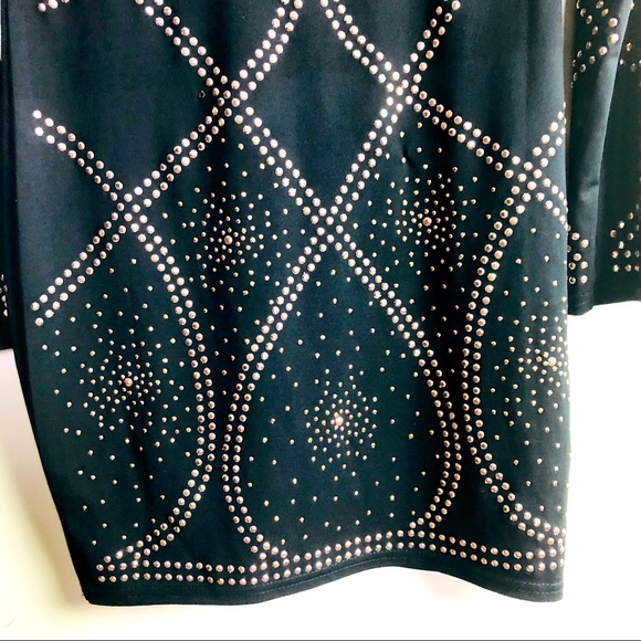 💲SOLD 💲SOLD PRIVY Black dress studded details stretch Sz M - Picture 5 of 12